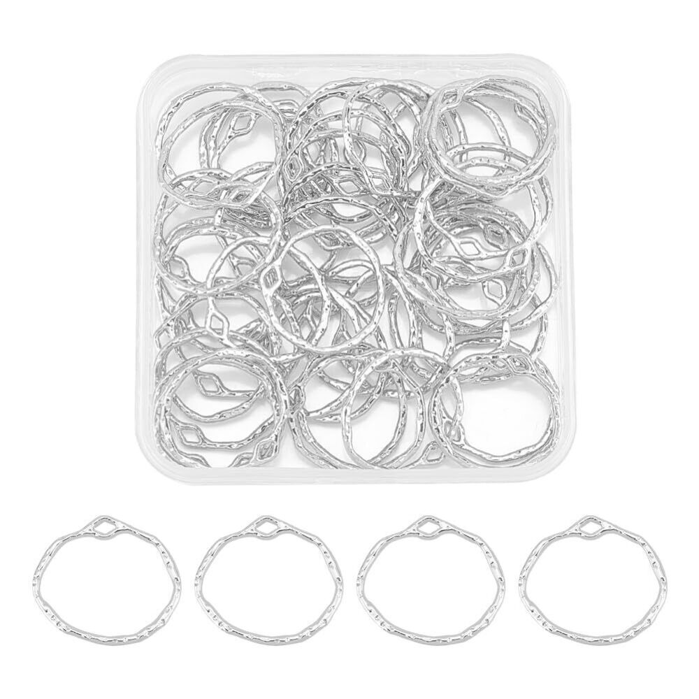 3769 about 50pcs Round Open Back Bezel Pendants Alloy Ring Frame Pendants